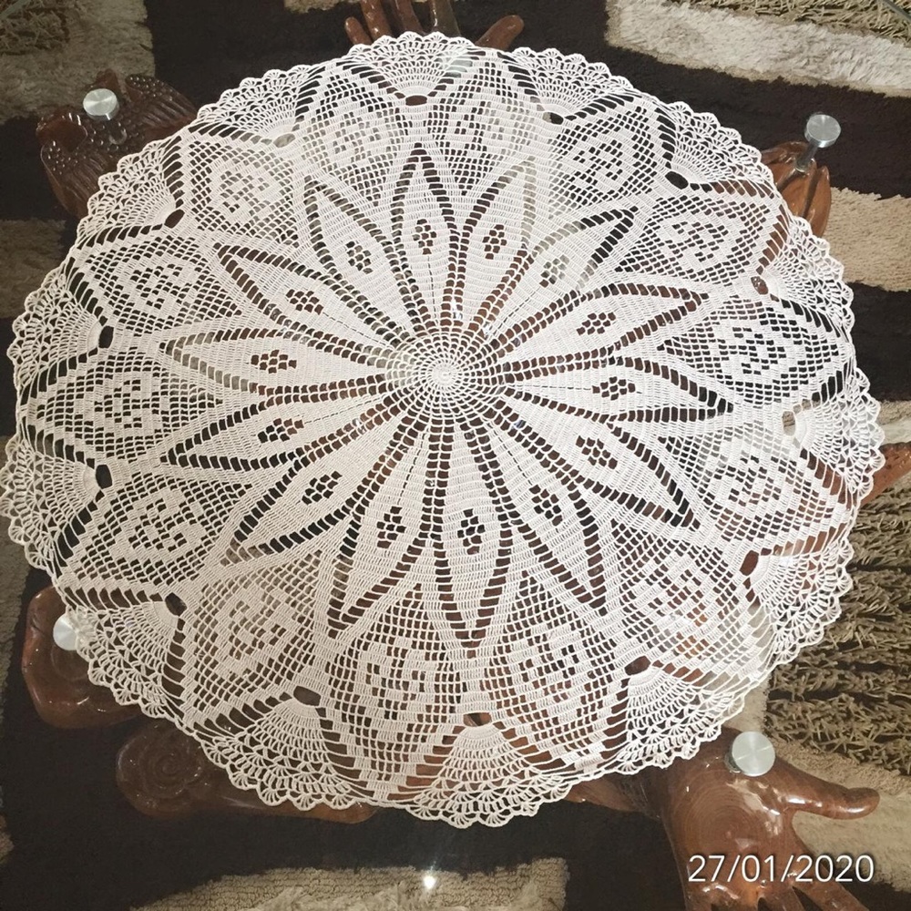 Handmade crochet center table cloth